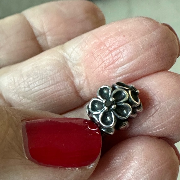 Pandora's Forever Bloom charm with pearl.  Retired. - Picture 2 of 6